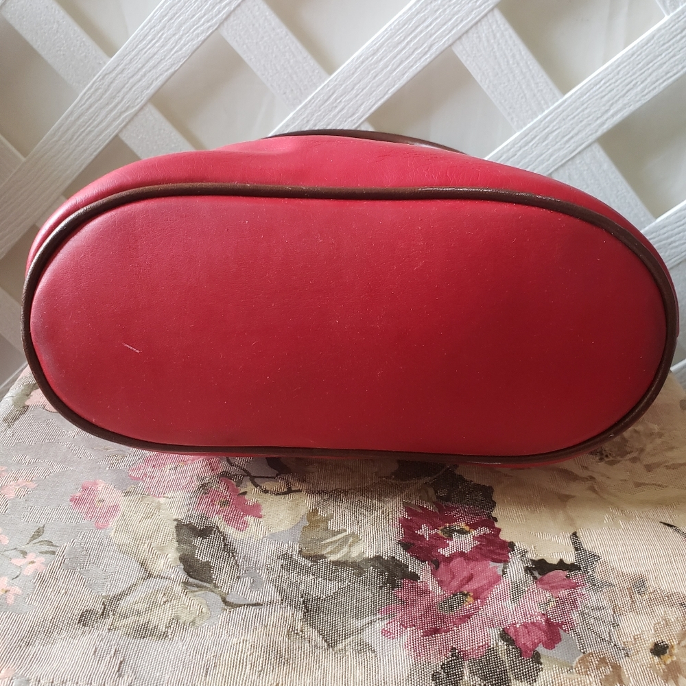 Vintage Red Leather Liz Claiborne Satchel Handbag - Picture 3 of 5